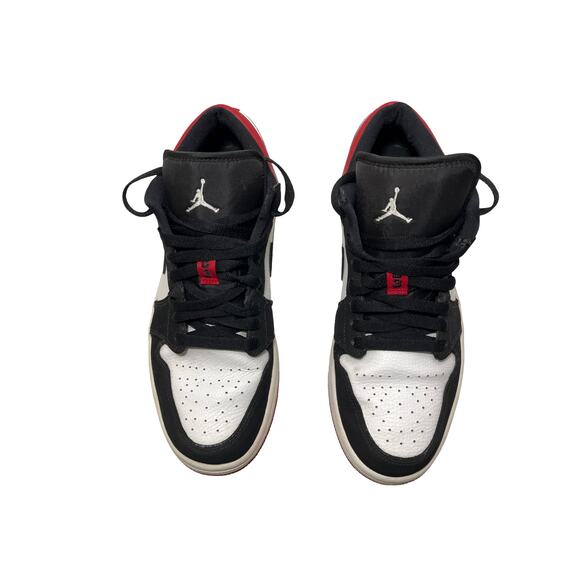 Nike Air Jordan 1 Low Black Toe Gym Red White Men’s Size 10 553558‑116 - Picture 3 of 12